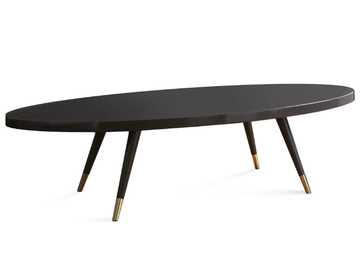 ANDREA COFFEE - Oval wooden coffee table for living room by DOM Edizioni - view 2